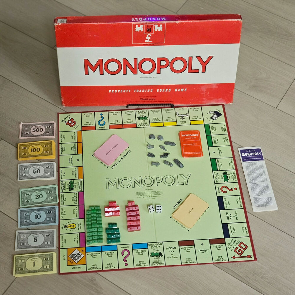 Vintage British Monopoly Waddingtons Board Game | 1970s UK Edition Complete
